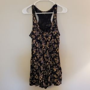 Express Navy Floral Racerback Romper